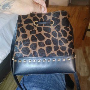 New michael kors giraffe print real calf hair purse